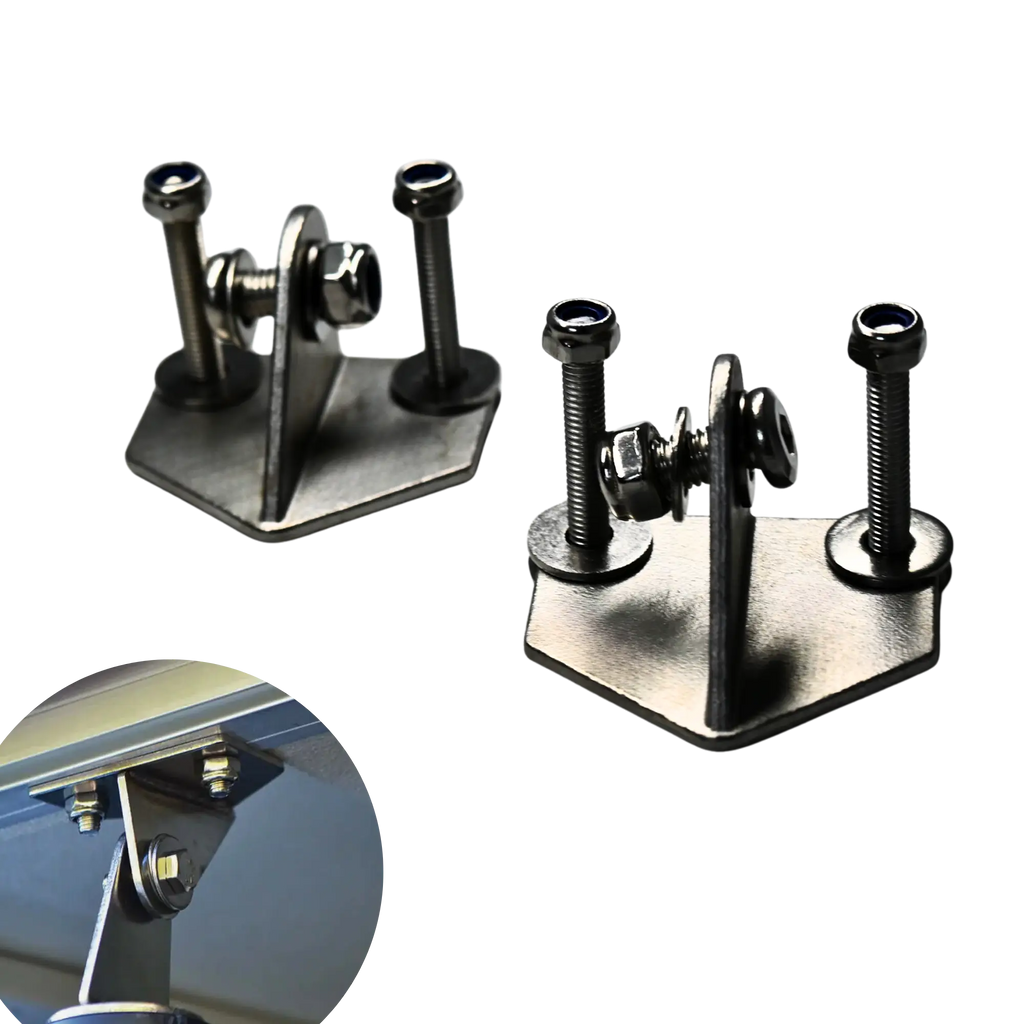 Plaques de Fixation Échelle pour Tente de Toit - Set 2 Pièces Acier Inox Universel Woody’s Camp