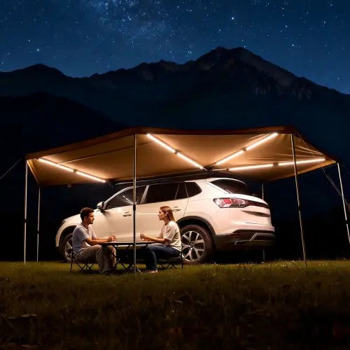 Auvent autoportant 270° Latéral pour Véhicule 6,09 x 2,10 m – UV50+, PU3000 mm Woody's Camp