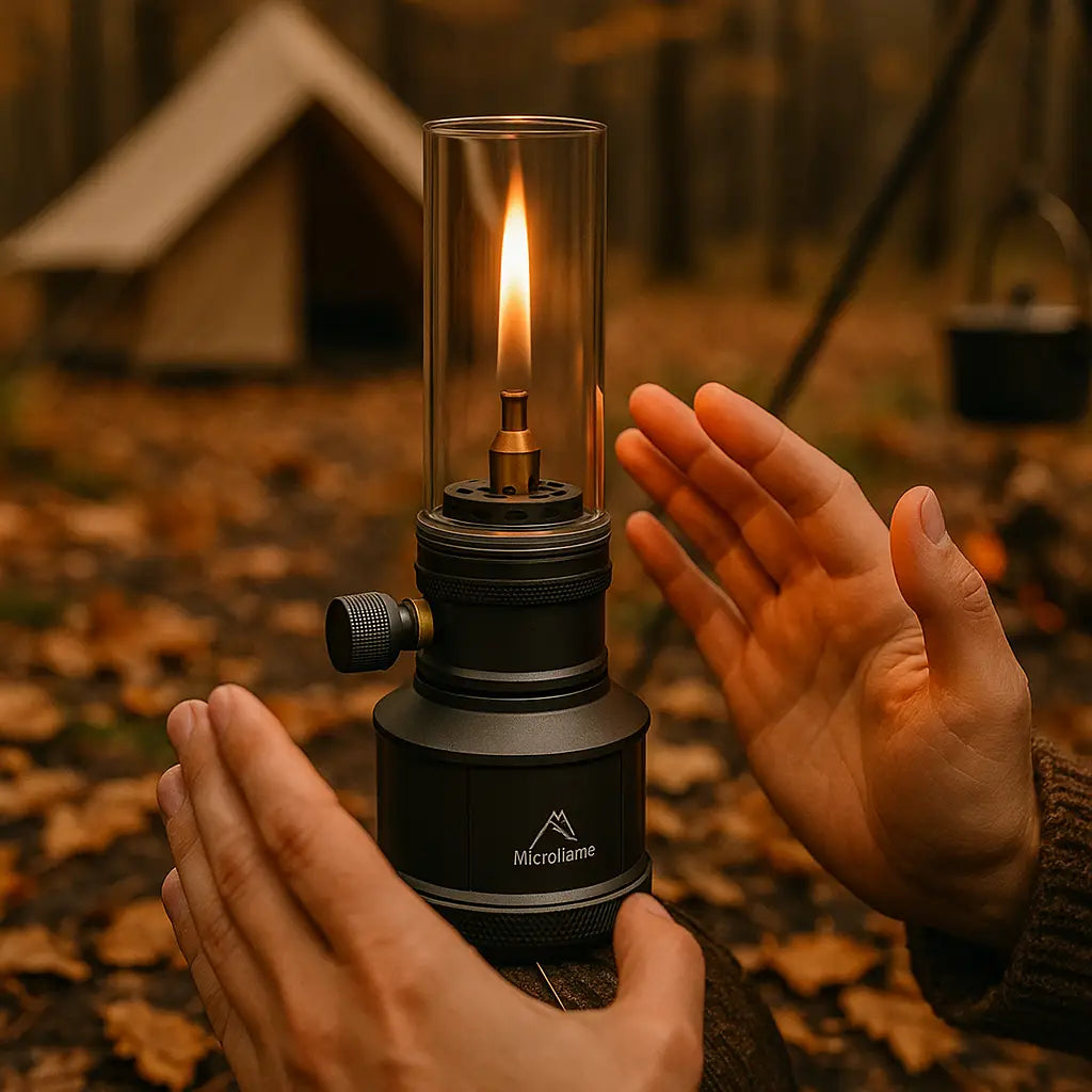 lampe lanterne camping gaz rechargeable personnalisable lumiere douce vanlife accessoire outdoor flamme  (1)