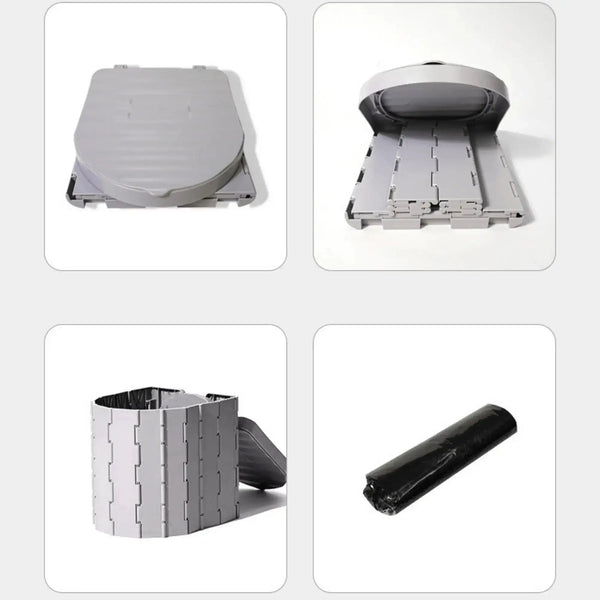 Toilette de camping pliable mettant en avant un design compact, une installation facile et uneportabilité pour les aventures en plein air.